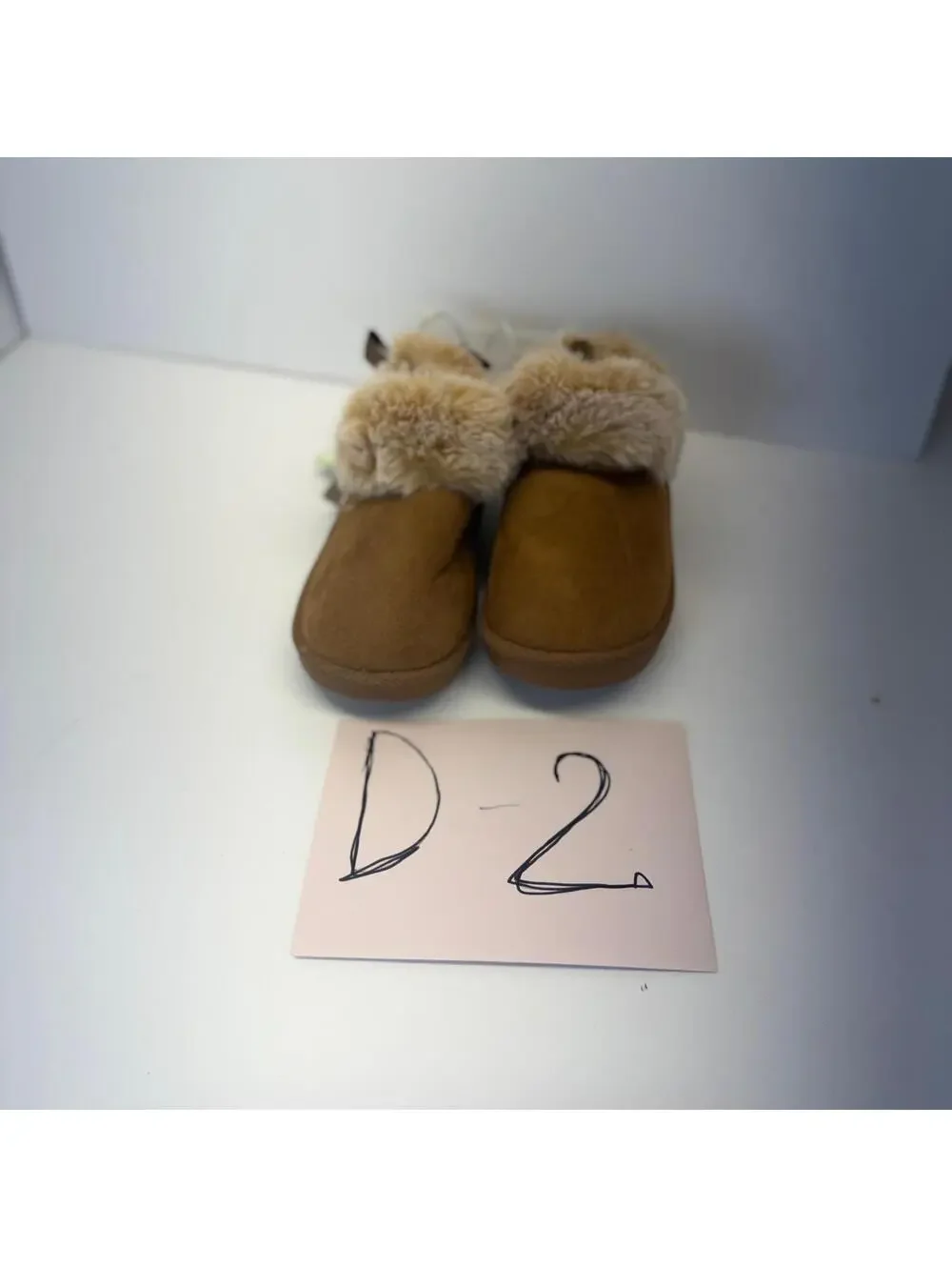 First‎ Steps By Stepping Stones Girls Size 6 Brown Faux Fur Bow Slippers NEW